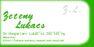 zeteny lukacs business card